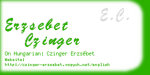 erzsebet czinger business card